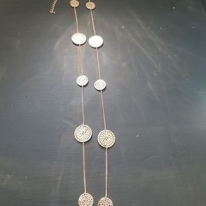 Rose Gold Medallion Long Necklace